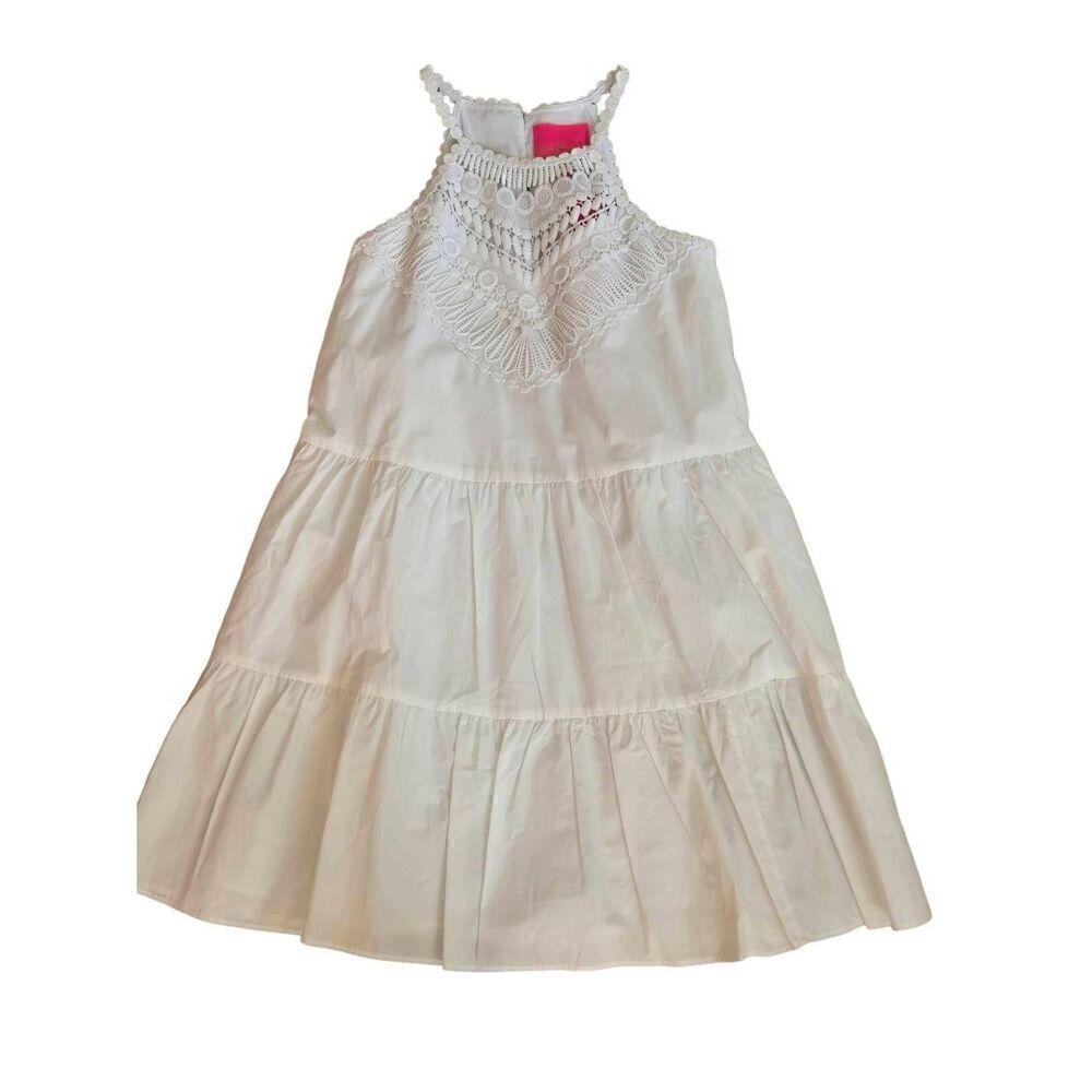 NWT Lilly Pulitzer Womens White Britt Cotton Halter Dress Size 00